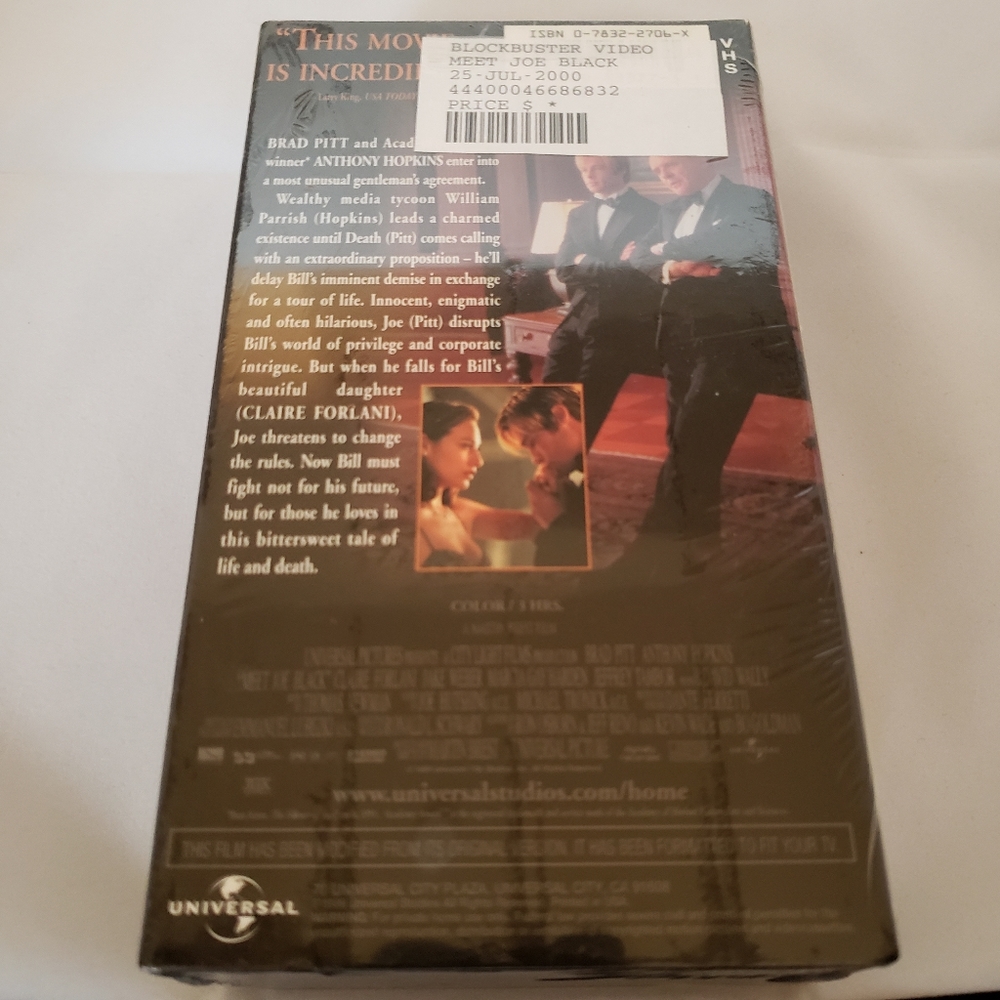 Meet Joe Black (1998) – VHS Tape - Picture 3 of 3